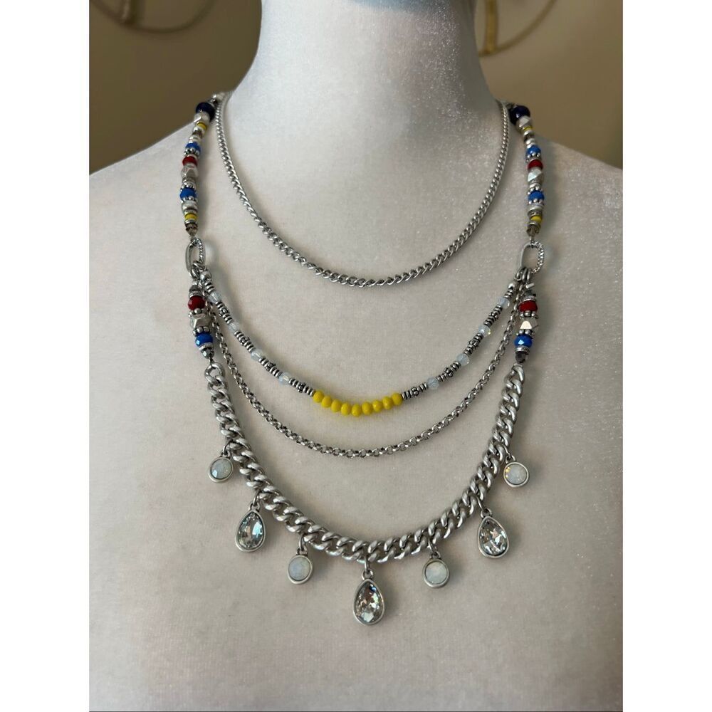 New! Premier Designs Jewelry Jess Multi Strand Beaded Rhinestone Toggle Necklace